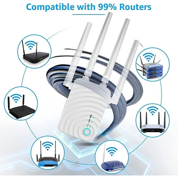 WiFi Extender Wireless Signal Booster Cover to 5000sq.ft and 35 Devices - Picture 5 of 6